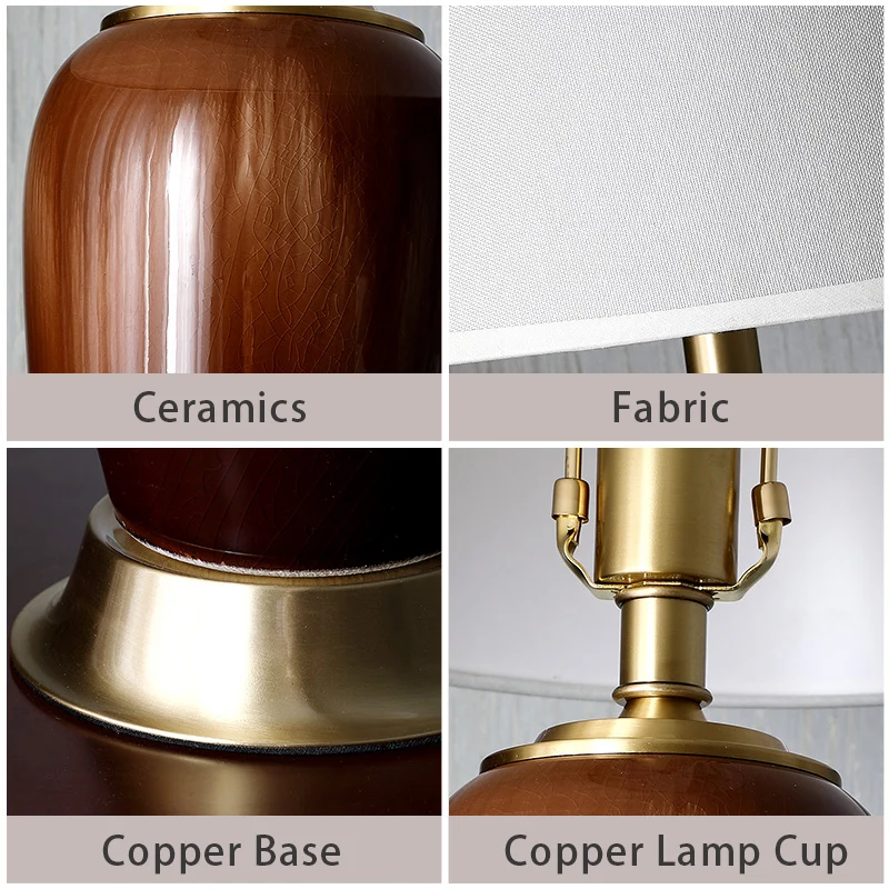 La reducere! Cupru Lampă Masă în American Pentru Camera De Zi Jingdezhen Ceramică Lampa De Dormitor De Lux Lampă De Decorate Lămpi Cu Led-uri \ Lămpi Cu Led-uri -
