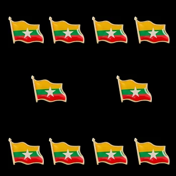 10BUC Myanmar Aliaj de Zinc Drapelul Național Ace de Rever brosa Insigna Emblema