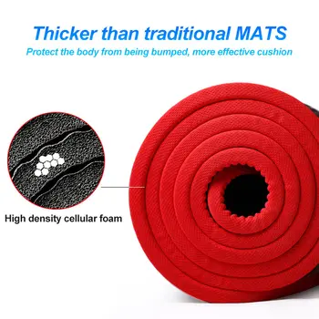 10mm Grosime Non-Alunecare PVC Negru Mat Yoga de Înaltă Calitate NRB Sală de uz Casnic de Fitness Pilates Reformer Cauciuc Natural