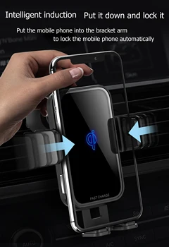 10W Qi Wireless Incarcator Auto Suport Senzor Automat de Montare de Încărcare Rapidă Mașină Suport de Telefon Pentru iPhone X XS Max XR pentru Samsung