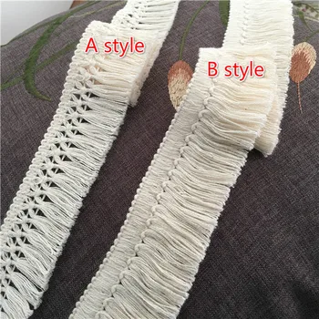 10Yard/Lot Manual DIY 4CM Bumbac, dantelă tăiați franjuri canaf accesorii bej îmbrăcăminte cortina masă pulover decorative