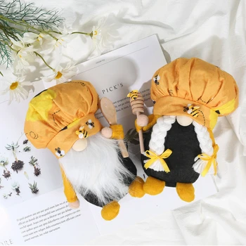 2 BUC Dulce Gnome Păpuși de Pluș cu Barbă Lungă Galben Cuplu Jucarii Decor pentru Ziua Îndrăgostiților Cadou de Nunta B88