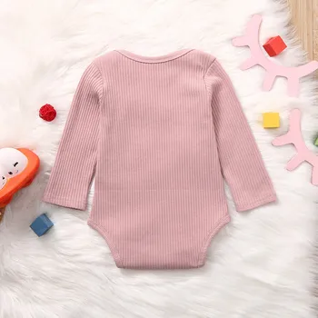 2020 Moda Nou-Născuți Pentru Copii Copii De Fete Pentru Sugari Body Solid Bumbac Maneca Lunga Bebe Tricou Corpul Topuri Drăguț Fete Pentru Copii Haine