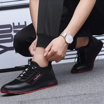 2020 Moda Pantofi de piele Barbati Pantofi Casual de iarna Plus de catifea pentru a se incalzi negru Comfortbale Adidași Bărbați Apartamente Pantofi Marime Mare