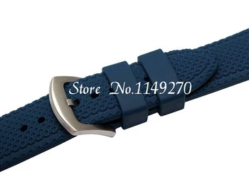 22mm 24mm Înaltă Calitate din Cauciuc watchband watchStrap Negru albastru Bărbați WATCHBAND rezistent la apa moale curea de Transport Gratuit