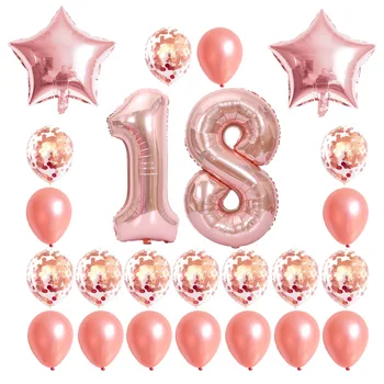 24buc baloane folie cu heliu balon Petrecere DIY decoratiuni 18 30 40 de ani Adult consumabile partid de nunta rotund globos