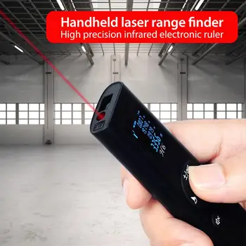 40M Smart Digital Laser Distanța de Meter Gama Portabil USB de Încărcare Telemetru Mini Portabil de Măsurare a Distanței Pătrat Negru