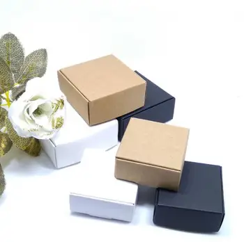 50/100buc Mici de hârtie Kraft cadou cutie de ambalaj,carton kraft săpun manual cutie de bomboane,personalizate hârtie kraft cutie de cadou