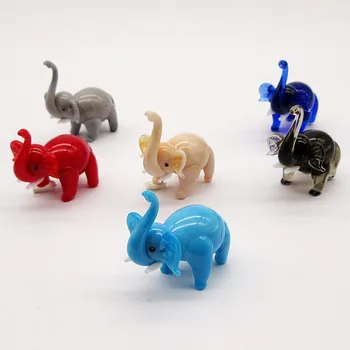 6pcs Drăguț Stil miniatură Statuie Mână cu sufletul la gură de Artă din Sticlă Elefant Figurine Animale Colecție Acasă Decor de Masă Cadou Creativ