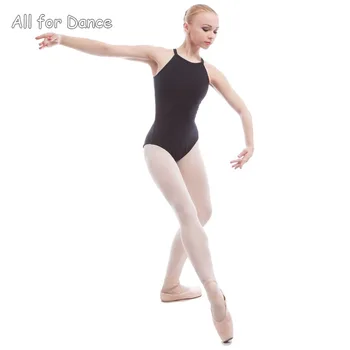 Adult Balet Tricouri Bumbac Negru Spandex Dans Purta Gimnastica Tricou pentru Dans Bretele Corpul de balet costum Shapewear