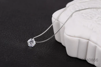 Argint 925 geometrice picătură de apă colier feminin de simplu clavicula lanț moda temperament bijuterii pandantiv stralucitor zirconiu