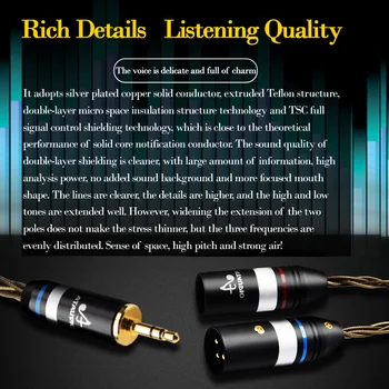 ATAUDIO hifi de 3,5 mm pentru 2xlr cablu high end placate cu argint Stereo de 3,5 aux pentru dual xlr cablu audio