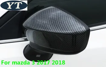 Auto oglinda retrovizoare acoperi ornamente din fibra de carbon oglindă capac pentru Mazda 3 2017 2018, accesorii auto,2 buc/set.