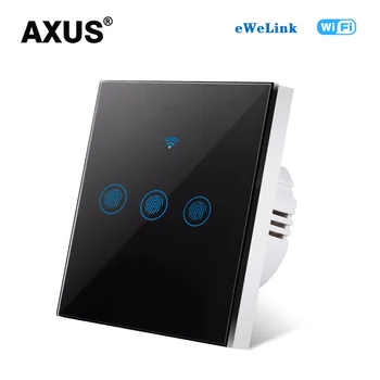 AXUS de Lux Perete Touch Comutator Standard UE 1 Banda 1 Mod Ewelink Suport Inteligent Alexa Google Asistent Acasă IFTTT Pentru Android 220V