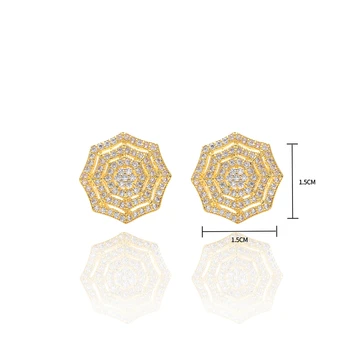Bijuterii de lux AAA Cubic Zirconia Rotund Cercei pentru Femei Cristale Cercuri de Aur, Accesorii