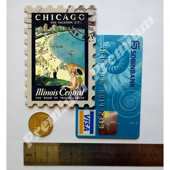 Chicago suvenir magnet de epocă turistice poster