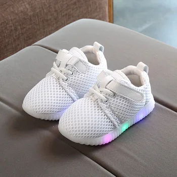 Copilul Adidasi Copii Aprinse LED Luminos de Pantofi Copilul Băieți Fete Pantofi Casual Apartamente ochiurilor de Plasă Respirabil Copii Adidasi pentru Sugari
