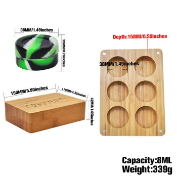 Cournot mai Multe Compartimente de Bambus Silicon Depozitare Kit 6pcs 8 ML Ceara Recipient Dabber Borcane pentru Tutun de Rulare Cutie Polizor Tava
