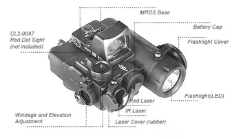 DBAL-D2 dublu fascicul de lumină Led-uri lanterna cu Laser Rosu IR laser scopul de iluminator LED de Clasă 1 pentru pușcă de vânătoare GZ150088