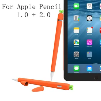 Drăguț Morcov Silicon Caz Creion Pentru Apple Caz Creion Pentru Tableta iPad Touch Pen Stylus Desene animate Manșon de Protecție Acoperă coque