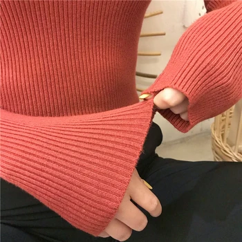 Femei Guler pulover Pulover 2020 Toamna Iarna Femei cu Maneci Lungi Haine de Moda de sex Feminin Pulover etanș
