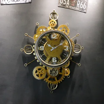 Fier Camera de zi Ceas de Perete Vintage Creative Tăcut Perete Ceas Mecanic de Viteze Reloj De Pared Industriale Decor EF50WC