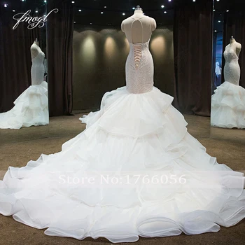 Fmogl Vestido De Noiva Dantela de Mireasa Sirena, Rochii 2020 Scoop Gât Aplicatii cu margele Volane Model Vintage Rochii de Mireasa