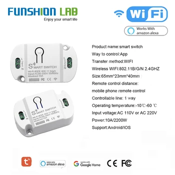 FUNSHION 433,92 MHz Receptor Wifi Telefon Mobil de la Distanță Comutator de Comandă a Releului de 110V 220V Smart Home 433 Mhz Tuya App Timer Modul