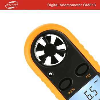 GM816 Digital Mini Anemometru Viteza Vântului Ecartament de un Metru LCD Portabile de Aer Windmeter Termometru