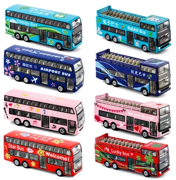 Hot-vânzare 1:64 aliaj trage înapoi double-decker convertibile autobuz,microbuz, de model,city sightseeing tour bus,transport gratuit