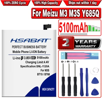HSABAT BT15 5100mAh Baterie pentru Meizu M3 M3 / M3S mini Y685Q M688Q M688C M688M M688U Baterii de Telefon Mobil