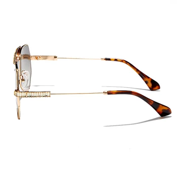 JASPEER Retro Supradimensionat ochelari de Soare Barbati Steampunk Bărbați Poligonale, din Metal ochelari de Soare Femei Supradimensionat ochelari de Soare cu Diamante UV400