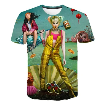 Joker Clovn Suicide Squad Harlequin Prizonier Amuzant Moda T-shirt Barbati Femei Camasi cu Maneca Scurta Streetwear Haine Kawaiis