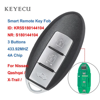 Keyecu S180144104 Auto Inteligent de la Distanță Cheie Telecomanda 3 Butoane 433,92 MHz ID4A Chip pentru Nissan Qashqai, X-trail 2016 KR5S180144104