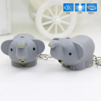LED Elefant Breloc cu Lanterna si Sunet forma de Animale brelocuri Breloc Suna Jucarie Breloc pandantiv cadouri pentru copii en-Gros