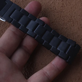 Lustruit Mat Ceramic Watchbands Negru Curea de Bratari inteligente mens ceasuri 20mm 22mm fit Samsung Gear S2, S3 Galaxy 46mm caz