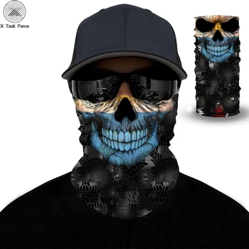 Magic 3D fără Sudură cu Fantome de Groaza de Moarte Craniu Gât mai Cald Jumătate Față de Cap Eșarfă Biciclete Batic Bandana Văl de Halloween