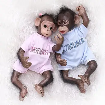 Maimuță Papusa 40CM Manual Detaliat Vopsea Renăscut Maimuță Copil Nou-născut Colectie de Arta