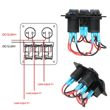 Mașină Panoul de Comutare 12~24V Circuit de Control Piese de Interior Voltmetru Digital Dual USB Port Outlet Combinație 2/3 Gasca