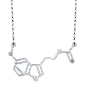 Melatonina Moleculă Colier Culoare libera Alegere de Argint sau de Aur sau Negru Mat Gratuit Nava