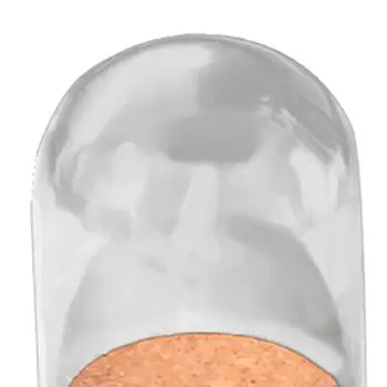 Mini Sticlă Clară Display Stand Artizanat Emisfera Acoperi Cu Lemn de Plută Bază Borcan cu Decor de Masă Cadou Pachet 60*80cm