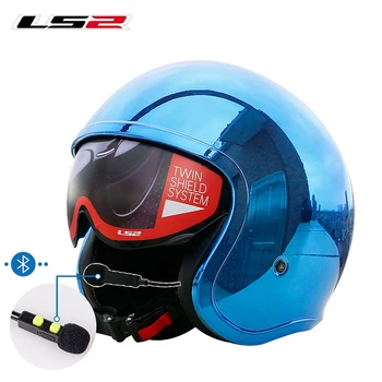 Noi LS2 OF599 Deschis Fata de Bluetooth Casca Motocicleta Cu Dublu Obiectiv Vintage Retro Casco moto capacete Sctooter casque moto