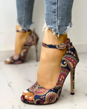 Nou Pantofi Cu Toc Femeie Tocuri Inalte Pantofi Sandale De Moda Florale Doamnelor Pantofi De Partid