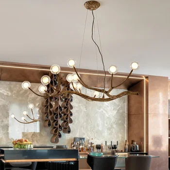 Pandantiv Modern lămpi de tavan Rășină de Fier Balon de Sticlă Restaurant Dormitor Bucatarie prindere LOFT iluminat interior Dormitor candelabru