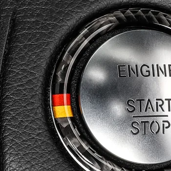 Pentru Mercedes Benz C Class W205 W213 GLC Fibra de Carbon Interior Auto Motor Start-Stop Buton de Aprindere Decor Autocolante Accesorii