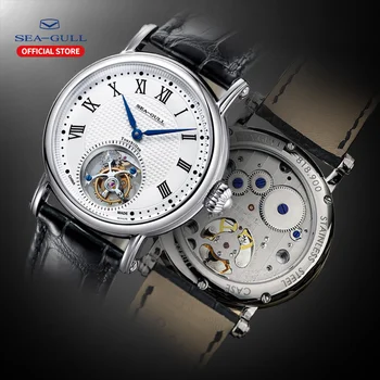 Pescărușul ceas barbati tourbillon ceas mecanic safir ceas tourbillion ceas skeleton ceasuri de designer de ceas din oțel inoxidabil