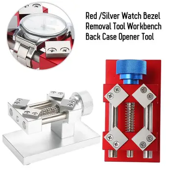 Profesionale Ceas Bezel Removal Tool banc de lucru Înapoi Caz Deschizator Instrument de Reparații Instrument pentru Ceas Ceasornicar Părți Rosu /Argintiu