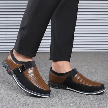 Retro Rotund Toe Bărbați Formale Pantofi, Negru Lightweight Slip-on de Afaceri pentru Barbati Pantofi Pantofi de Piele Barbati Nou 2020 Confortabil#g30