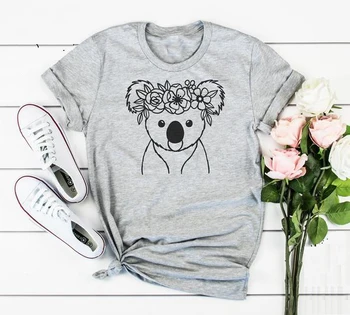 Salva Koala Tricou femei de moda grafic amuzant drăguț grunge tumblr tânăr hipster street style flori teuri vintage din bumbac topuri