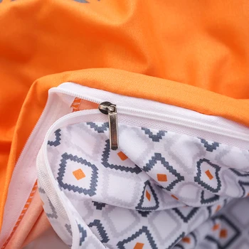 Set de lenjerie de pat duvet cover gri și portocaliu formă geometrică set lenjerie de pat foaie de plat perna&plapuma pat set de Moda noua